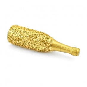 Dekoration Champangneflaske Glitter Guld