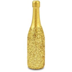 Dekoration Champangneflaske Glitter Guld