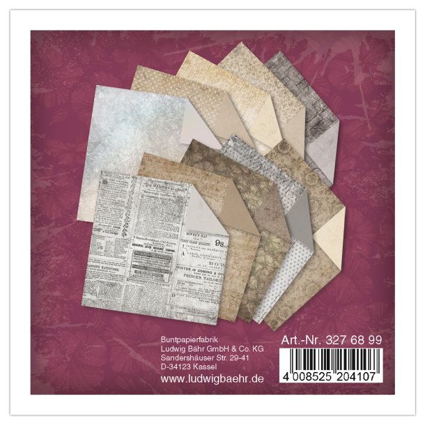 Origami - Foldepapir URSUS Vintage 15x15 cm/120 ark/80g