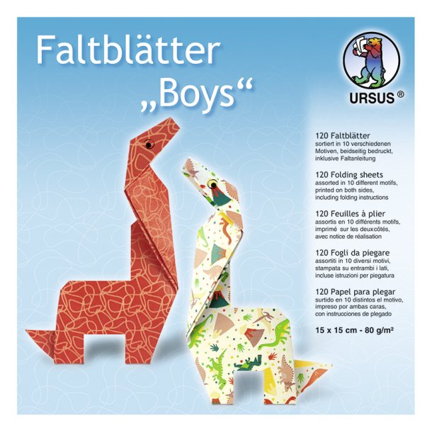 Origami - Foldepapir URSUS Boys 15x15 cm/120 ark/80g