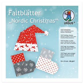Origami - Foldepapir URSUS Nordic Christmas / Nordisk Jul 15x15 cm/120 ark/80g