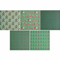 Origami - Foldepapir Julemarked Med Guld Folie 15 x 15 cm / 70g / 50 Ark