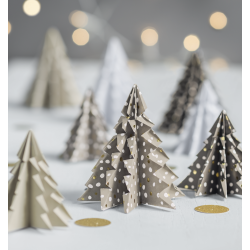 Origami - Foldepapir Dots Brun 10 x 20 x 20 &amp; 10 x 15 x 15 cm / 80g / 20 Ark