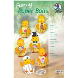 Lav Selv P�ske Papirkugle Kyllinger 10 x 6 cm / 12 stk