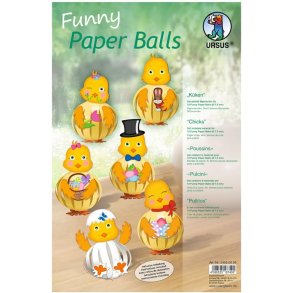 Lav Selv P�ske Papirkugle Kyllinger 10 x 6 cm / 12 stk