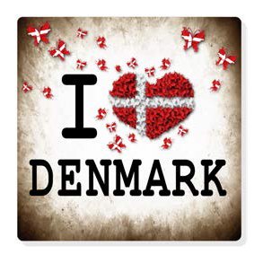 Bordskner / Coasters I Love Denmark