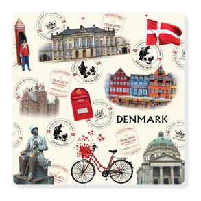 Bordskner / Coasters Denmark Mix - Keramisk Med Kork Bund