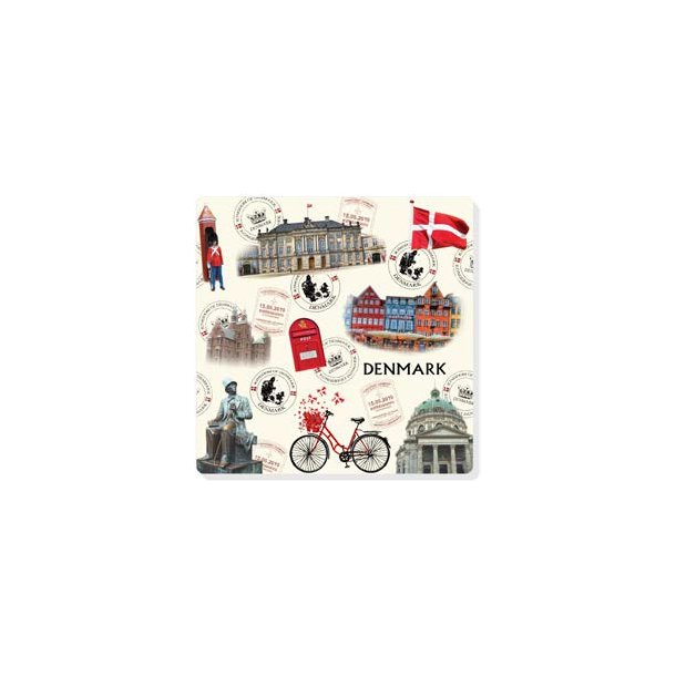 Bordskner / Coasters Denmark Mix - Keramisk Med Kork Bund