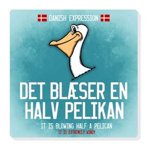 Bordskner / Coasters Det Blser Halv Pelikan - Keramisk Med Kork Bund