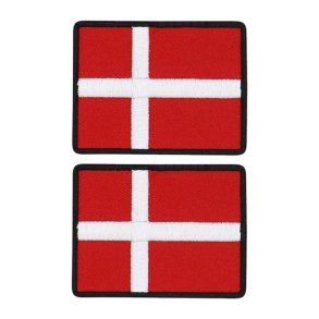 Stofmrker / Strygemrker Dannebrog Flag 2 stk
