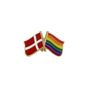  Emblem/Pins Danmark & Pride Flag Med 2D Effekt