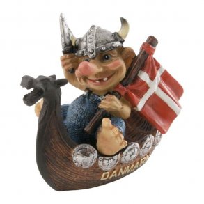 Figur Vikingeskib Med Vikingetrold