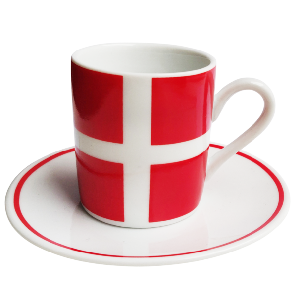 Espresso Kop &amp; Underkop Danmark Dannebrog Flag
