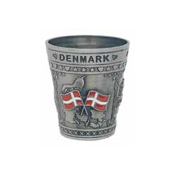 Shotglas Metal Dannebrog Flag 2D