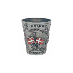 Shotglas Metal Dannebrog Flag 2D
