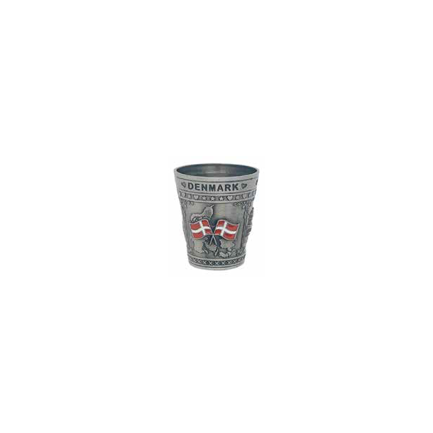 Shotglas Metal Dannebrog Flag 2D