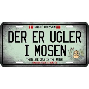 Metalskilt Der Er Ugler I Mosen