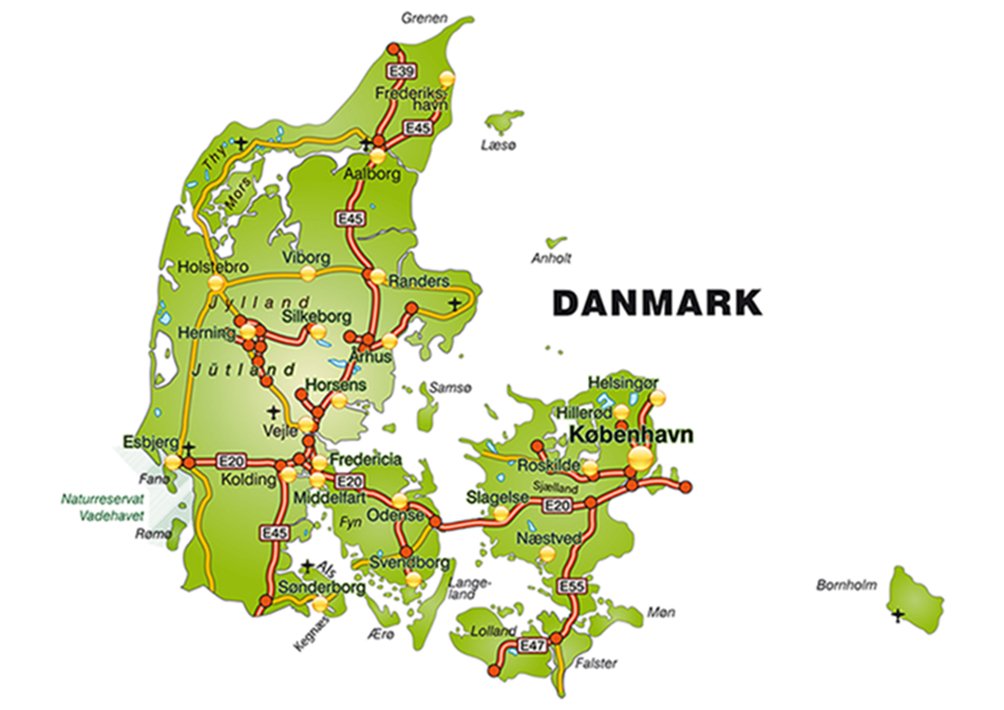 Magnet Danmarks Kort - Magneter - Papirgalleriet