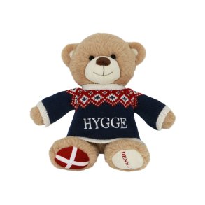 Bamse Med Strikketrje Og Broderet Hygge Bl