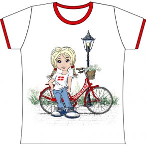 T-Shirt - Pige Med Cykel 