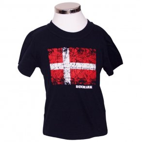 T-Shirt - Faded Dannebrogs Flag Danmark 