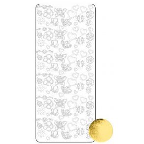 Stickers Peel Off Blomster Sommerfugle Hjerte Guld