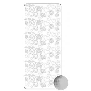 Stickers Peel Off Blomster Sommerfugle Hjerte Slv