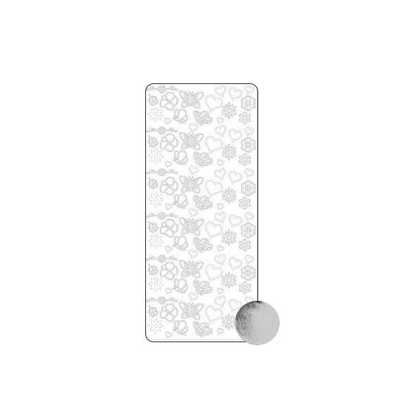 Stickers Peel Off Blomster Sommerfugle Hjerte Slv