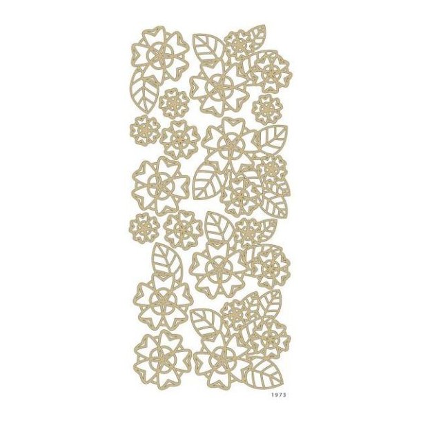 Stickers Peel Off Blomster Guld