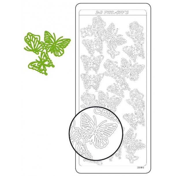 Stickers Peel Off Sommerfugle Grn