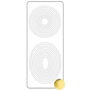 Stickers Peel Off Ovale & Runde Rammer Guld