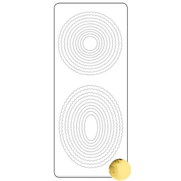 Stickers Peel Off Ovale &amp; Runde Rammer Guld