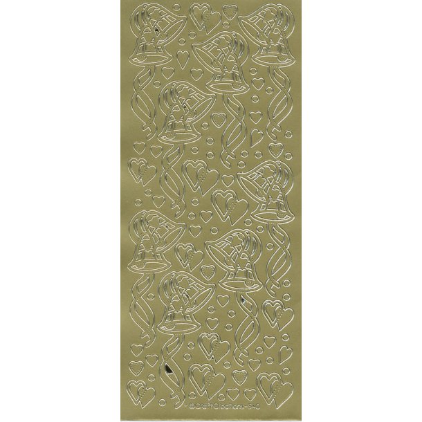 Stickers Peel Off Bryllup Klokker Guld 