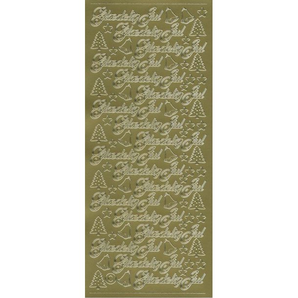 Stickers Peel Off - Gldelig Jul Guld - 654