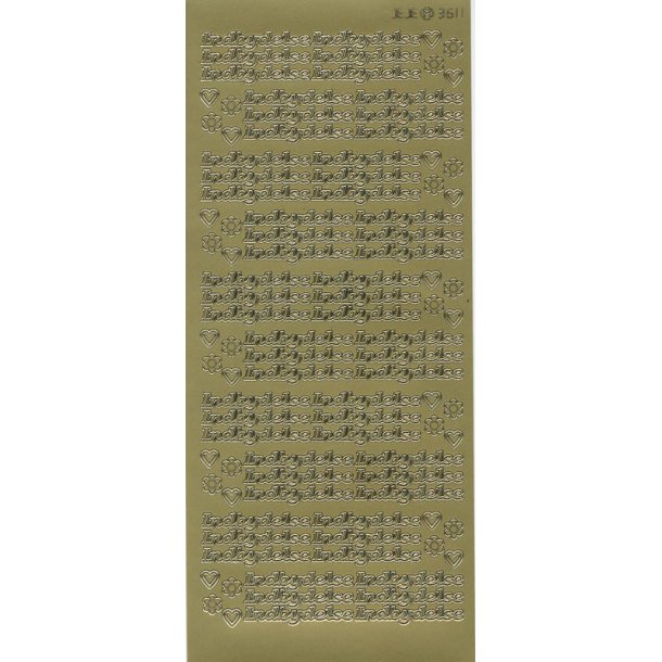 Stickers Peel Of Indbydelse Guld 3611