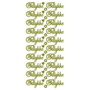 Stickers Peel Of Tillykke Guld