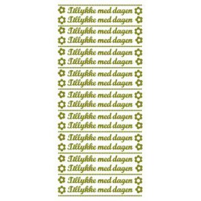 Stickers Peel Of Tillykke Med Dagen Guld