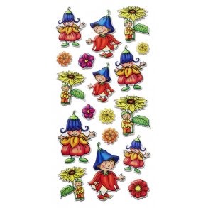 Stickers SOFTY Blomsterbrn