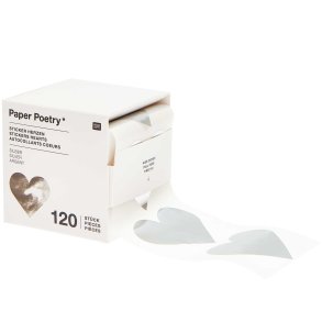 Stickers Folie Hjerte Slv 5cm 120 stk