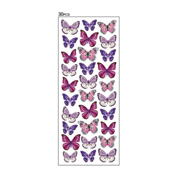 Stickers Holografisk Sommerfugle