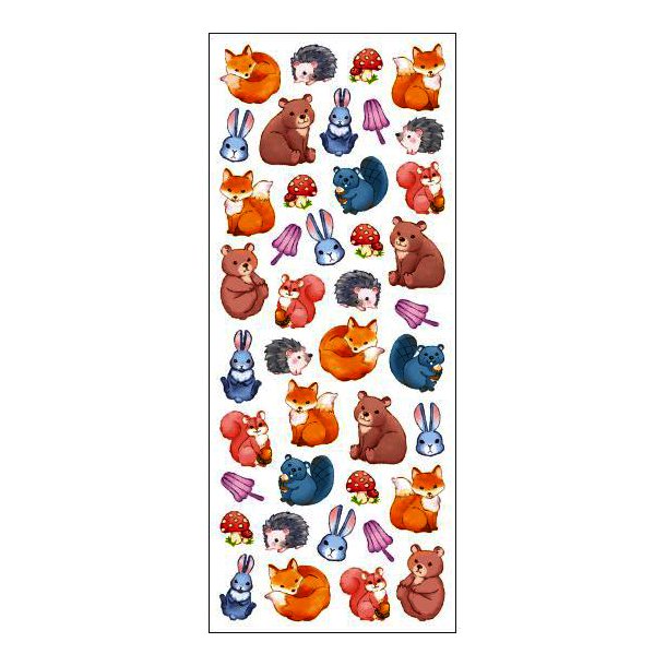 Stickers Holografisk Skovens Dyr