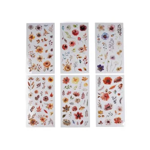 Stickers Transparent Blomster- 6 ark