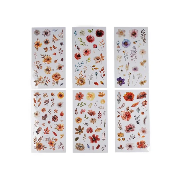 Stickers Transparent Blomster- 6 ark