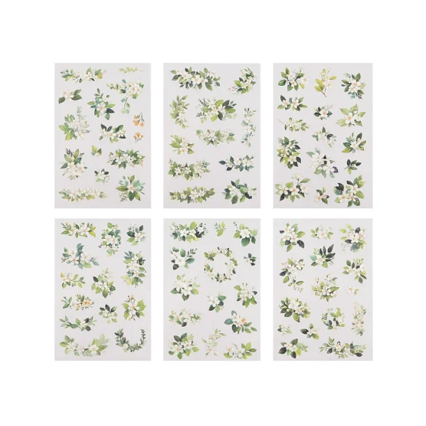 Stickers Transparent Blomster- 6 ark
