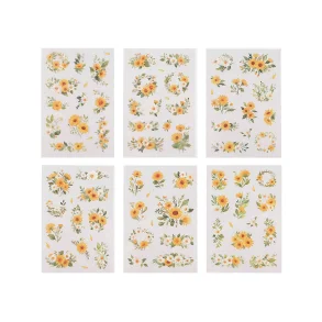 Stickers Transparent Blomster- 6 ark