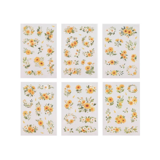 Stickers Transparent Blomster- 6 ark