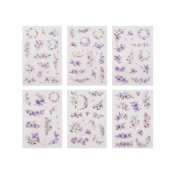Stickers Transparent Blomster- 6 ark