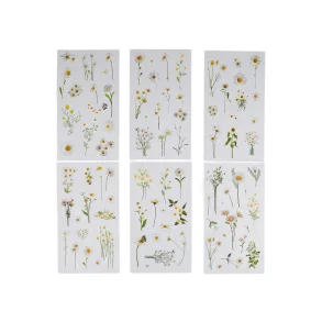 Stickers Transparent Tusindfryd / Daisy Blomst - 6 ark