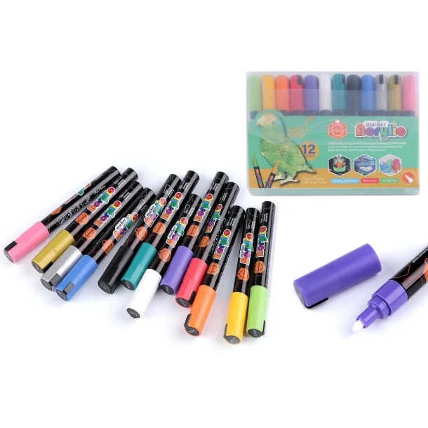 Akryl Tusch / Akryl Marker 12 stk / 4mm
