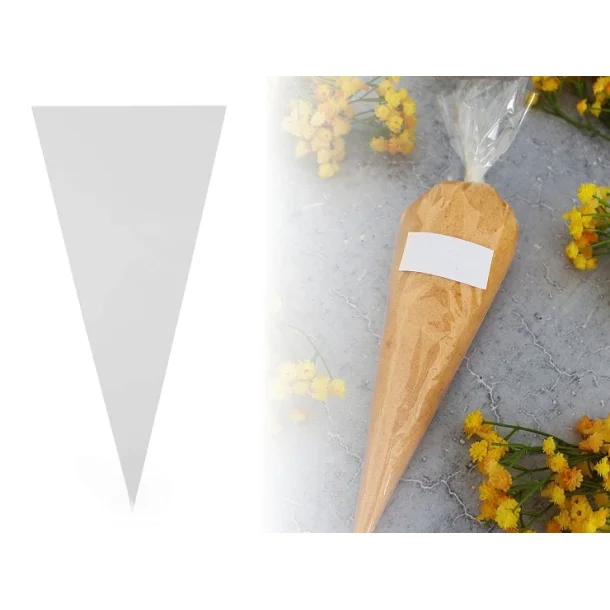 Cellofan Spidspose 17 x 35 cm / 50 stk